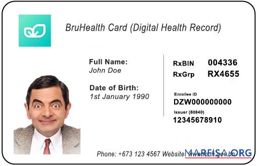 Realistic Brunei health insurance card download for verification